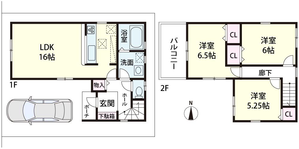 Floor plan. (No. 2 locations), Price 27,800,000 yen, 3LDK, Land area 82.08 sq m , Building area 78.16 sq m