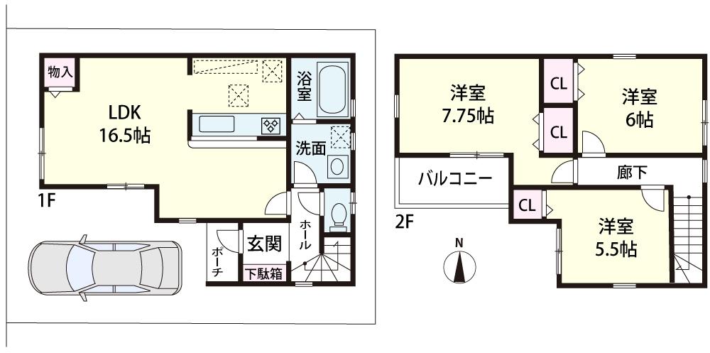 Floor plan. (No. 1 point), Price 27.5 million yen, 3LDK, Land area 82.08 sq m , Building area 81.4 sq m