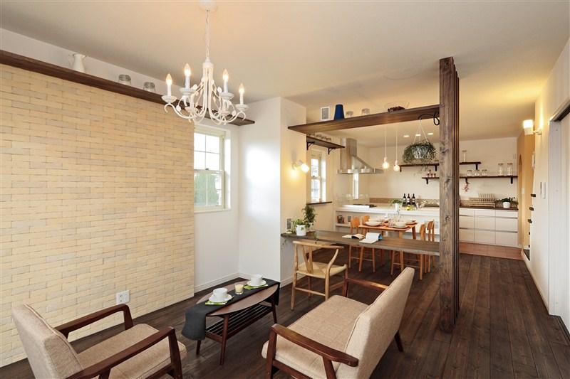 Building plan example (introspection photo).  [Our construction cases] LDK of easy-to-use one floor. Me partitioned good degree the space, Study corner has also combines playful with or have been top of the cabinet.