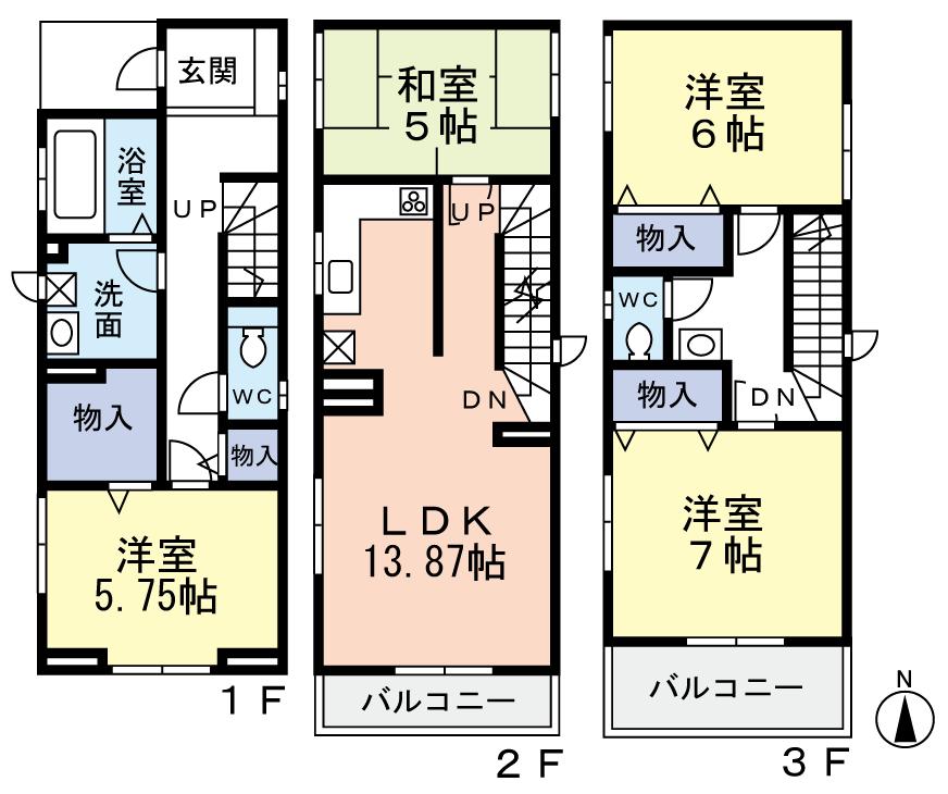 Floor plan. 26,800,000 yen, 4LDK, Land area 66.44 sq m , Building area 100.19 sq m