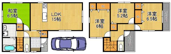 Floor plan. 30,900,000 yen, 3LDK, Land area 90.51 sq m , Spacious living space in the storage space of the building area 94.36 sq m lot