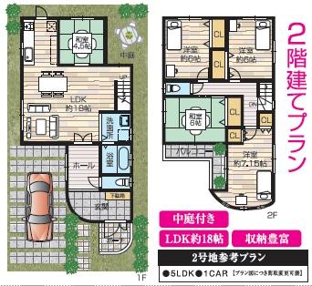 Other building plan example. It is a plan view of a two-storey. It is free design.