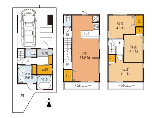 Floor plan. 23.8 million yen, 3LDK + S (storeroom), Land area 53.77 sq m , Building area 96.13 sq m
