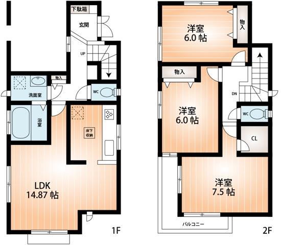 Floor plan. 31,800,000 yen, 3LDK, Land area 95.68 sq m , Building area 86.53 sq m