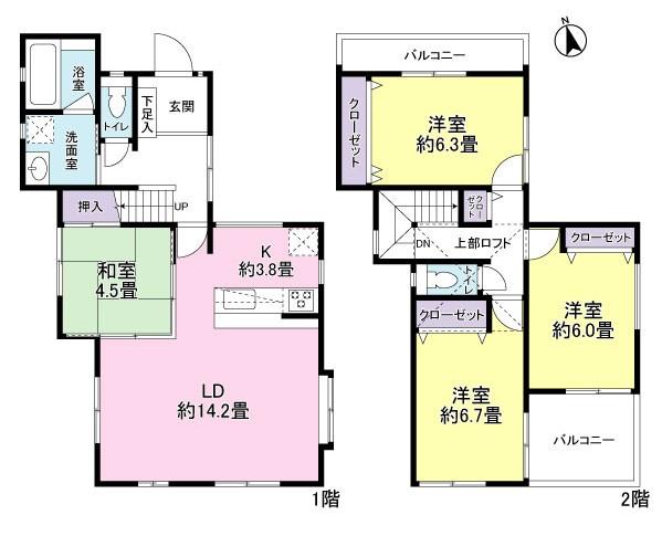 Floor plan. 37,900,000 yen, 4LDK, Land area 100.3 sq m , Building area 100.62 sq m 1 issue areas