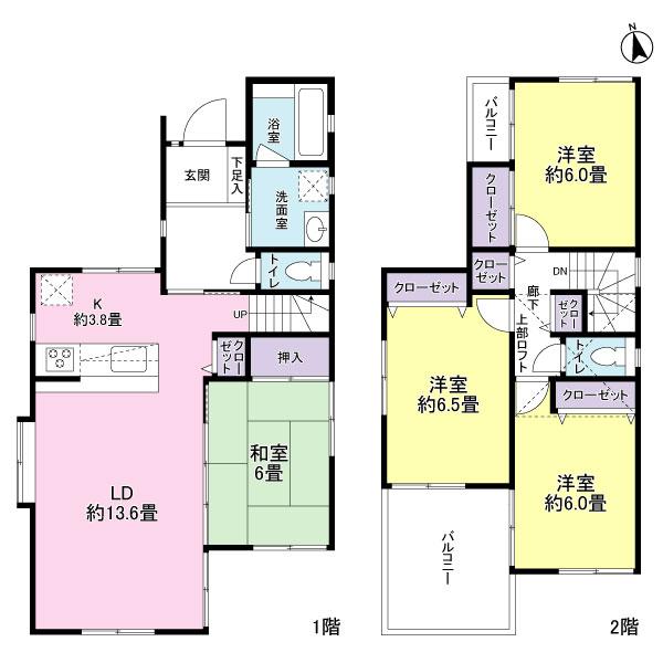 Floor plan. 37,900,000 yen, 4LDK, Land area 100.3 sq m , Building area 100.62 sq m 3 No. land