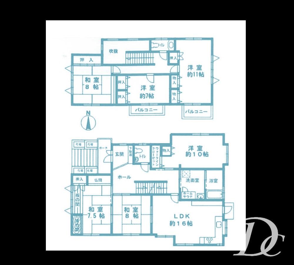 Floor plan. 52 million yen, 6LDK, Land area 201.12 sq m , Building area 240.34 sq m