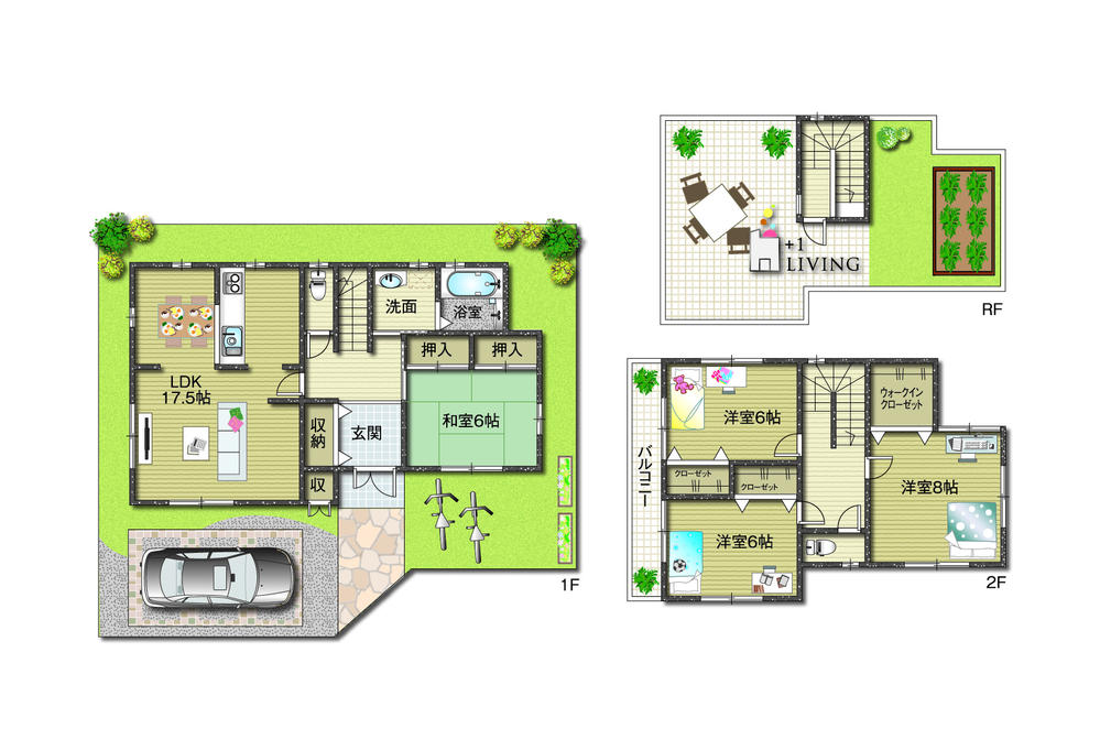 Other. Higashiizumigaoka No. 6 areas Add a tatami space in addition to the 17.5 quires the living room on the first floor. 8 pledge on the second floor ・ 6 Pledge ・ Equipped with a large closet in 6 Pledge plus each room.