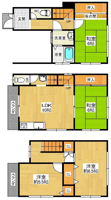 Floor plan. 17.3 million yen, 4LDK, Land area 66.26 sq m , Building area 97.94 sq m