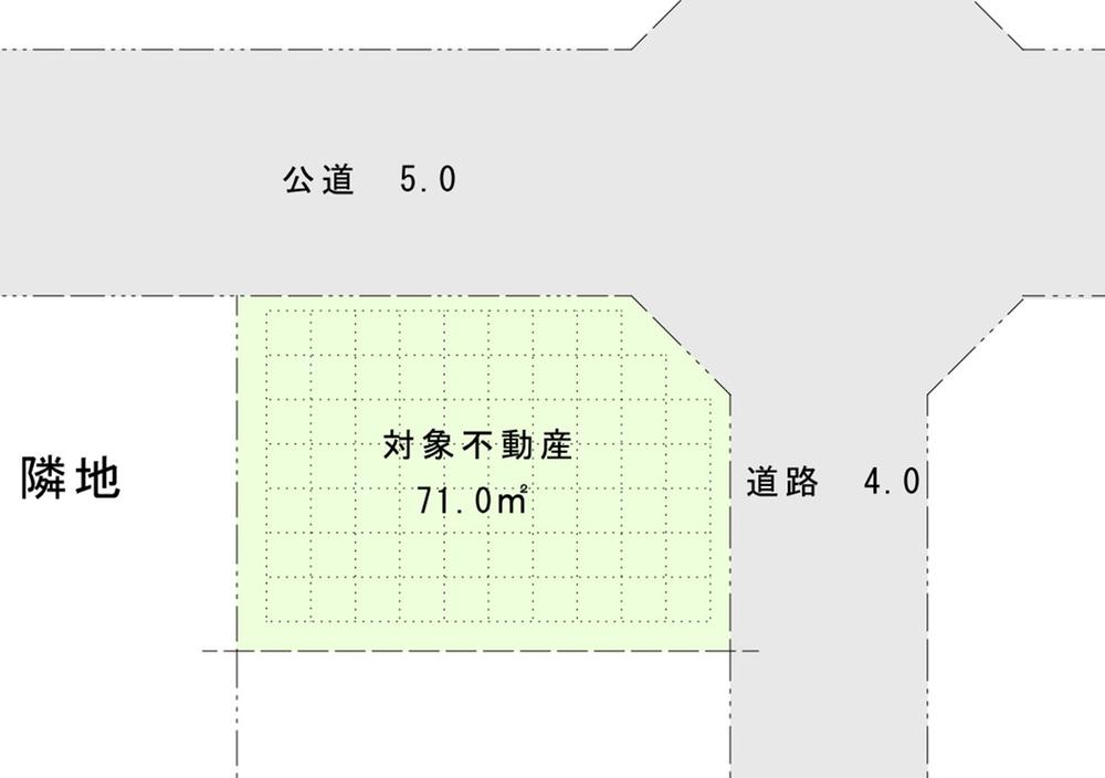 Compartment figure. Land price 19 million yen, Is the northeast corner lot of land area 71 sq m land area 71 sq m building coverage is, Since it is 70%, Also in the breadth of this land, It is wide that is capable of building a two-storey.