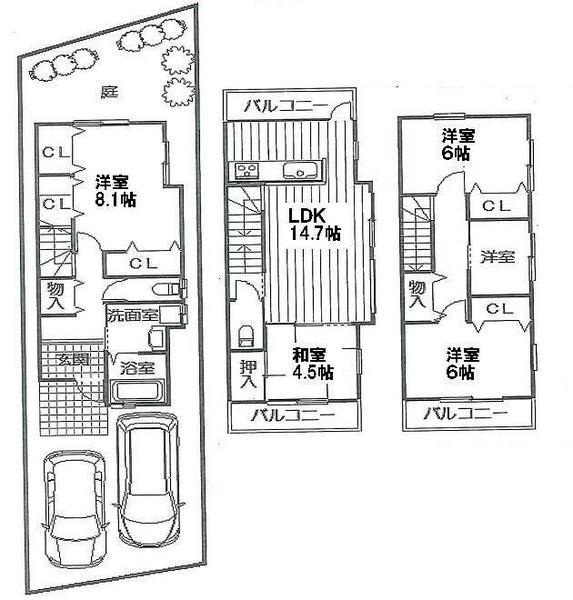 Floor plan. 38,400,000 yen, 4LDK + S (storeroom), Land area 86.24 sq m , Building area 112.79 sq m