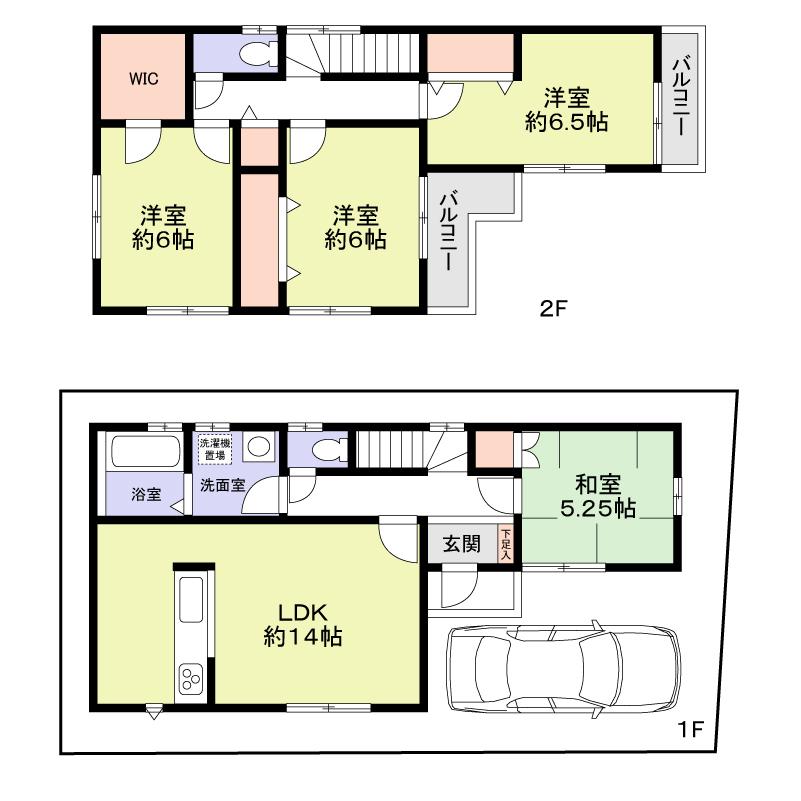 Floor plan. 32,800,000 yen, 4LDK, Land area 88.28 sq m , Building area 95.64 sq m
