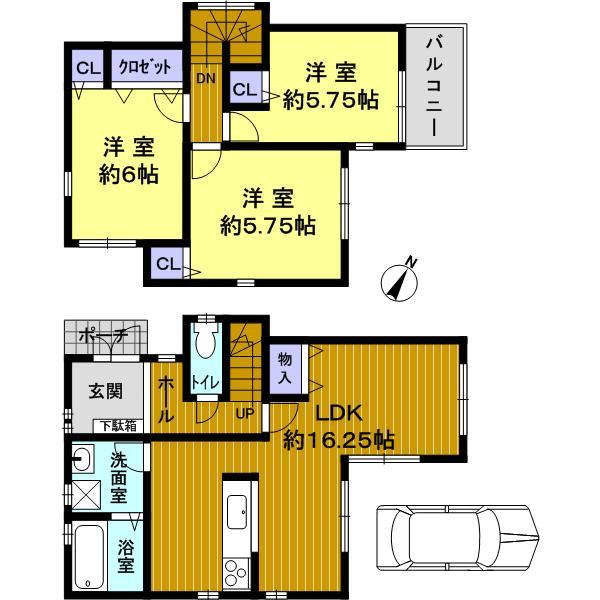 Floor plan. 28,900,000 yen, 3LDK, Land area 89.91 sq m , Building area 82.21 sq m