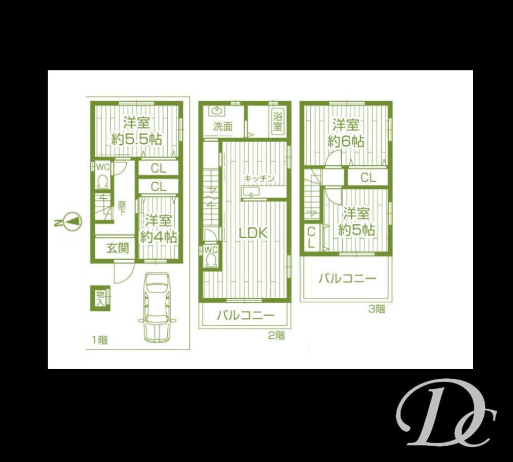 Floor plan. 30,800,000 yen, 4LDK, Land area 67.41 sq m , Building area 98.41 sq m