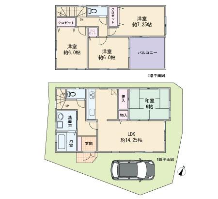 Floor plan. (No. 3 locations), Price 33,900,000 yen, 4LDK, Land area 94.62 sq m , Building area 94.76 sq m