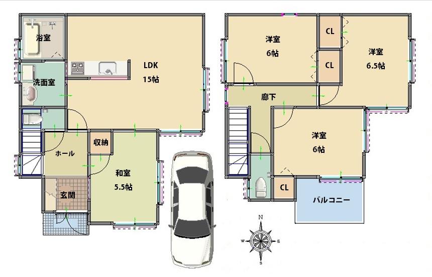 Floor plan. 33,800,000 yen, 4LDK, Land area 84.29 sq m , Only the building area 91.53 sq m remaining 1 Gochi! !