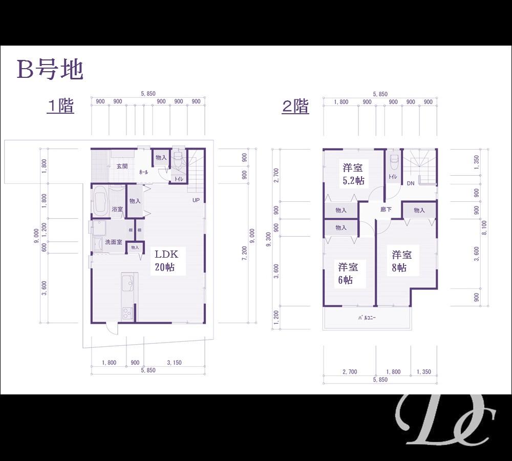 Floor plan. (B No. land), Price 28.8 million yen, 3LDK, Land area 112.46 sq m , Building area 97.2 sq m
