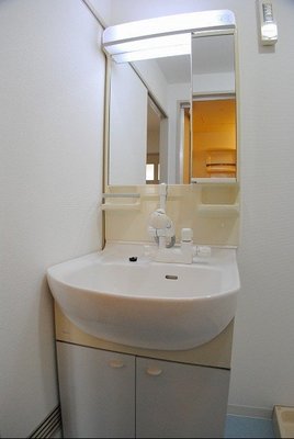 Washroom. Wash basin with shampoo dresser