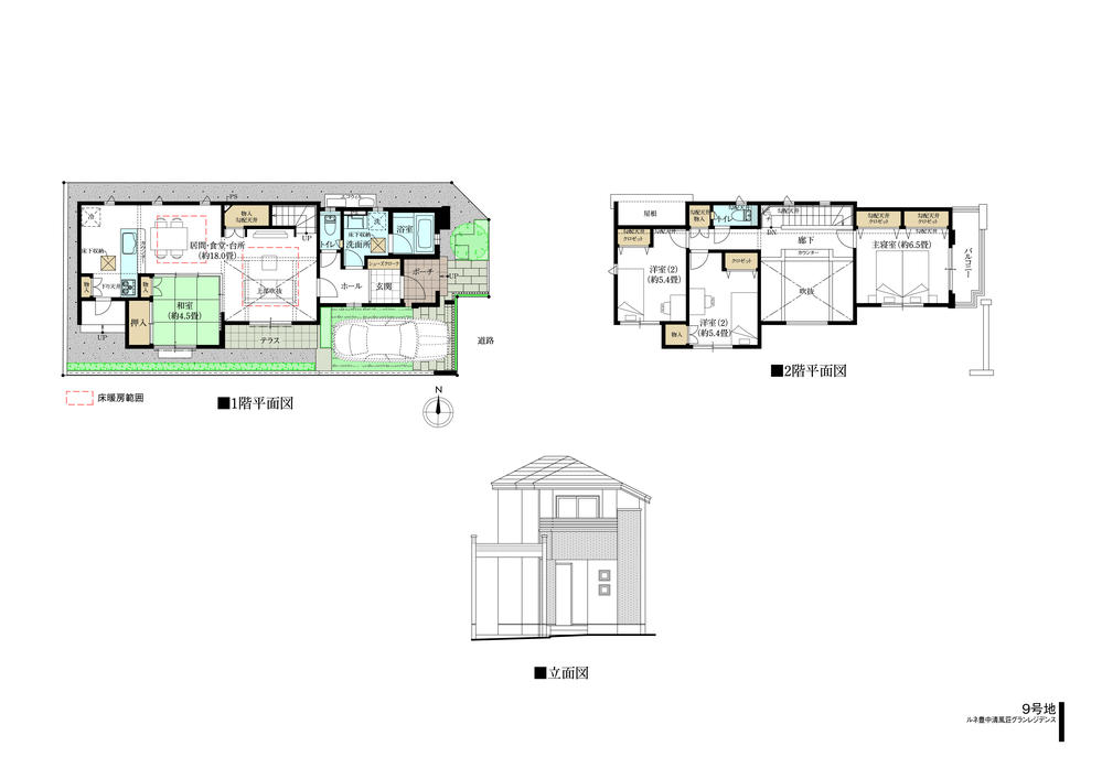 Floor plan. (No. 9 locations), Price 52,500,000 yen, 4LDK, Land area 114.71 sq m , Building area 103.76 sq m
