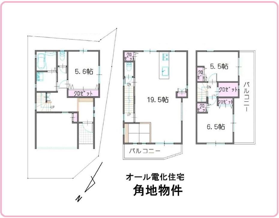 Floor plan. 33,800,000 yen, 3LDK + S (storeroom), Land area 67.34 sq m , Building area 109.07 sq m Higashitoyonaka cho 6-chome Used Detached Built four years of dating shallow Property!