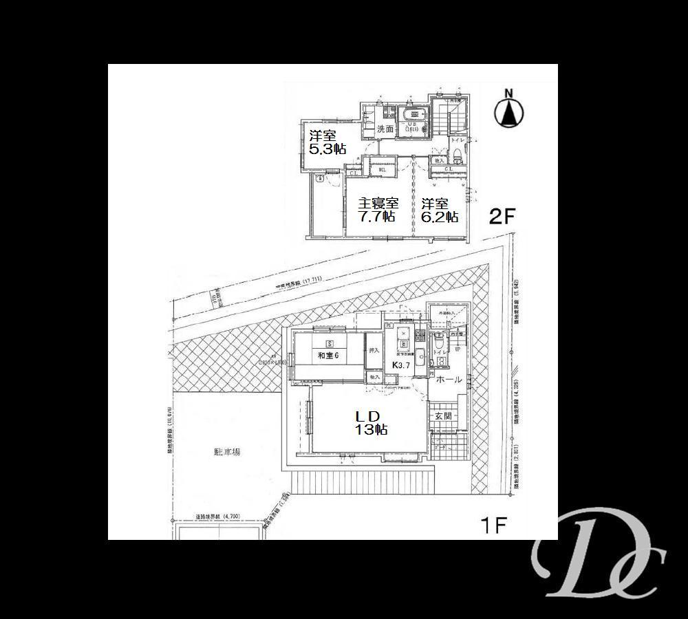 Floor plan. 41,800,000 yen, 4LDK, Land area 194.1 sq m , Building area 107.4 sq m