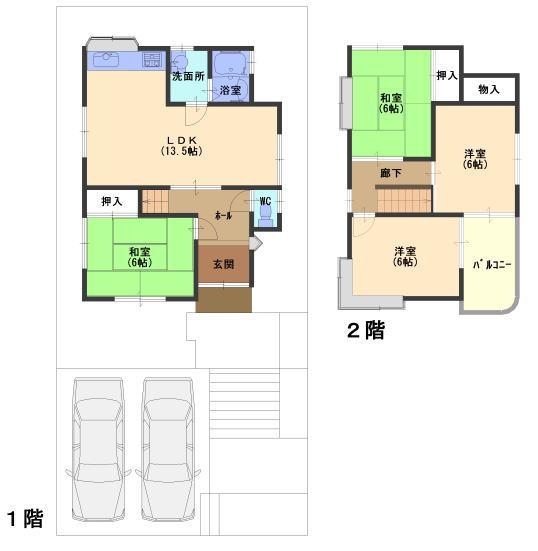 Floor plan. 7.5 million yen, 4LDK, Land area 152.62 sq m , Building area 83.83 sq m