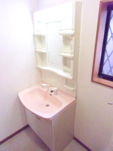 Wash basin, toilet. Shampoo is Dresser