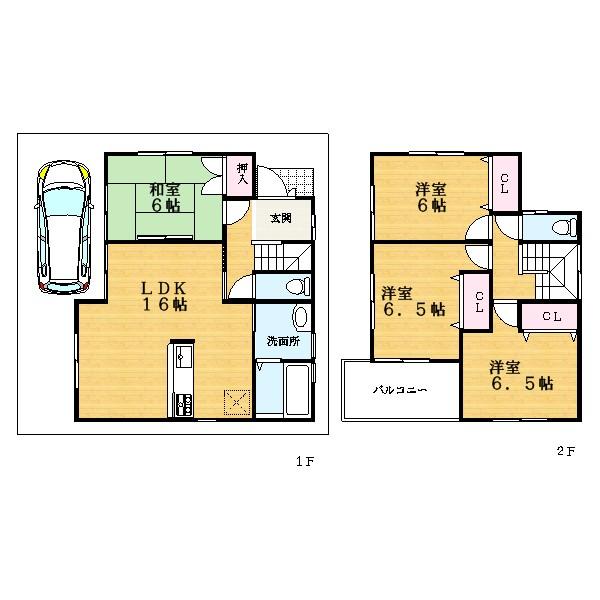 Floor plan. (No. 1 point), Price 24,800,000 yen, 4LDK, Land area 98.63 sq m , Building area 94.77 sq m