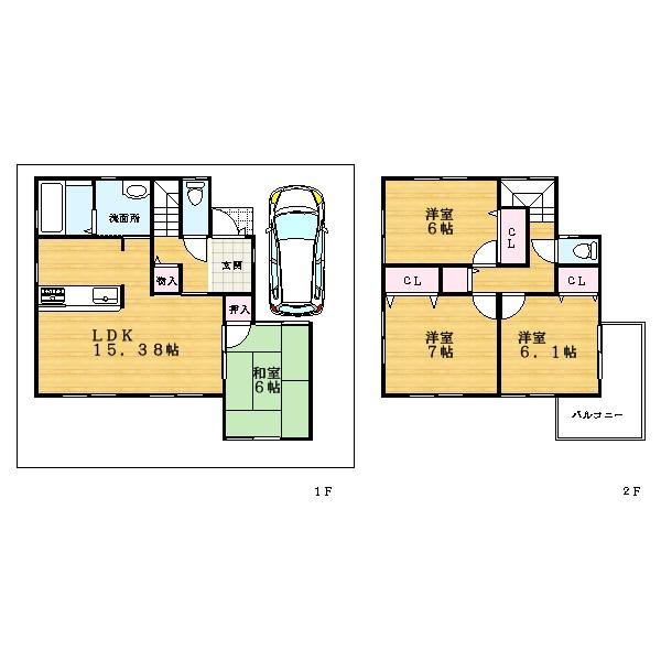 Floor plan. (No. 2 locations), Price 25,800,000 yen, 4LDK, Land area 98.63 sq m , Building area 93.95 sq m