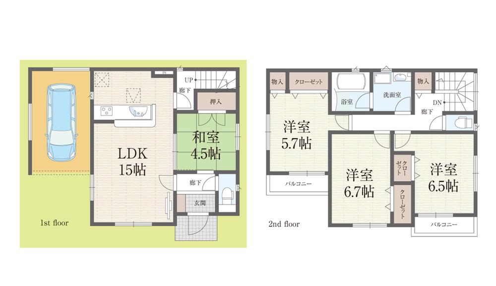 Floor plan. Price 23.8 million yen, 4LDK, Land area 87.22 sq m , Building area 106.91 sq m