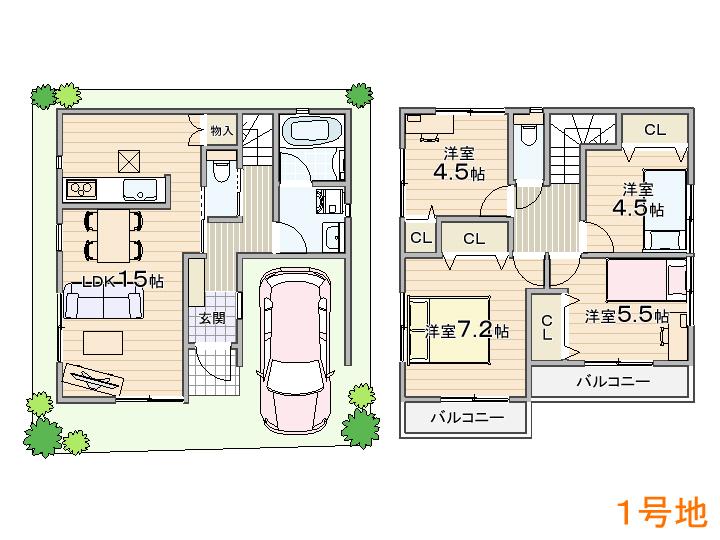 Floor plan. (No. 1 point), Price 22,800,000 yen, 4LDK, Land area 82.65 sq m , Building area 98.2 sq m