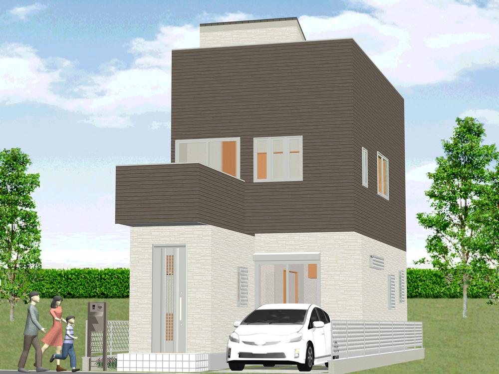 Building plan example (Perth ・ appearance). Building plan example complete image Building price 10.8 million yen, Building area 84.23 sq m Sky Promenade (roof garden) with