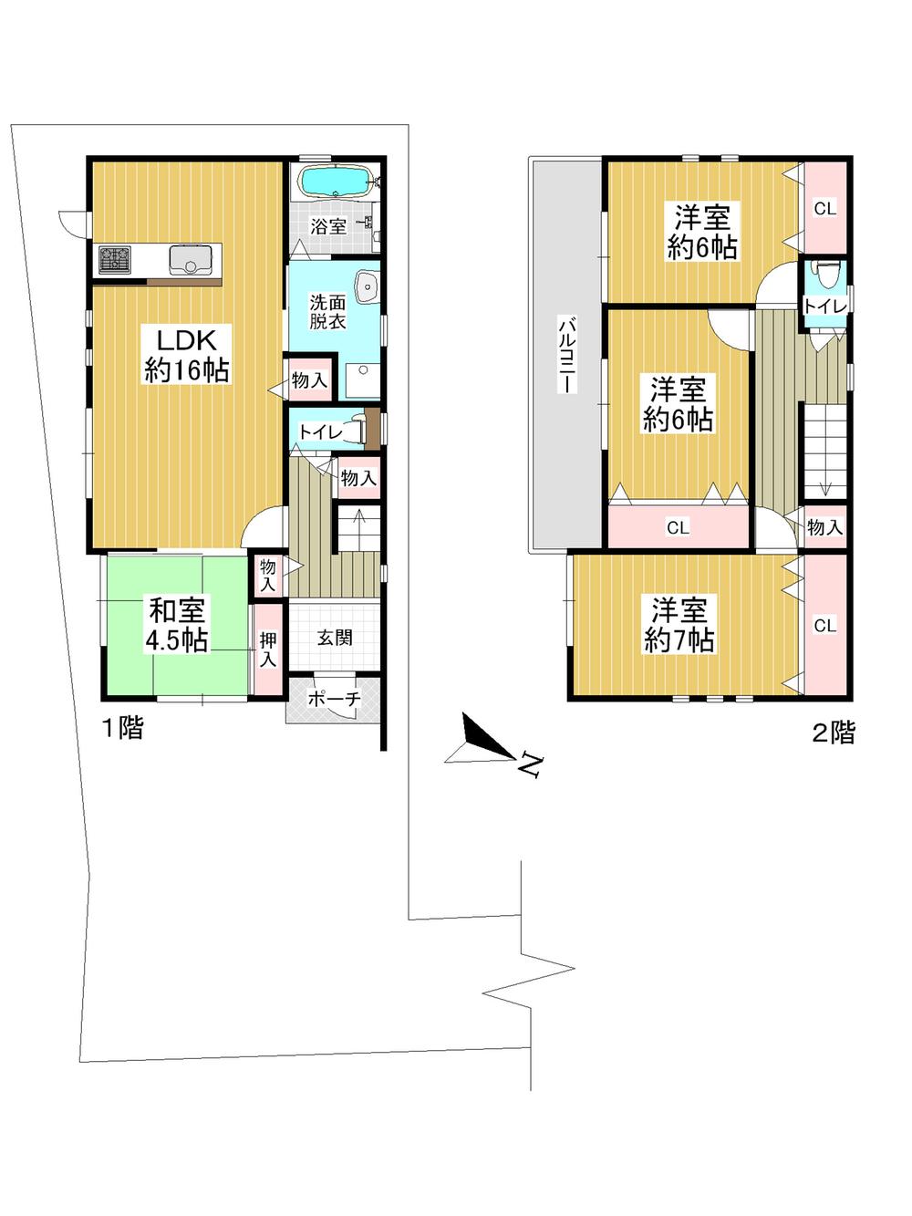 Floor plan. 31,800,000 yen, 4LDK, Land area 166.22 sq m , Building area 100.21 sq m