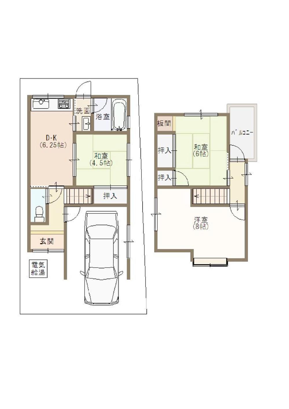 Floor plan. 8.5 million yen, 3DK, Land area 61.03 sq m , Building area 73.02 sq m