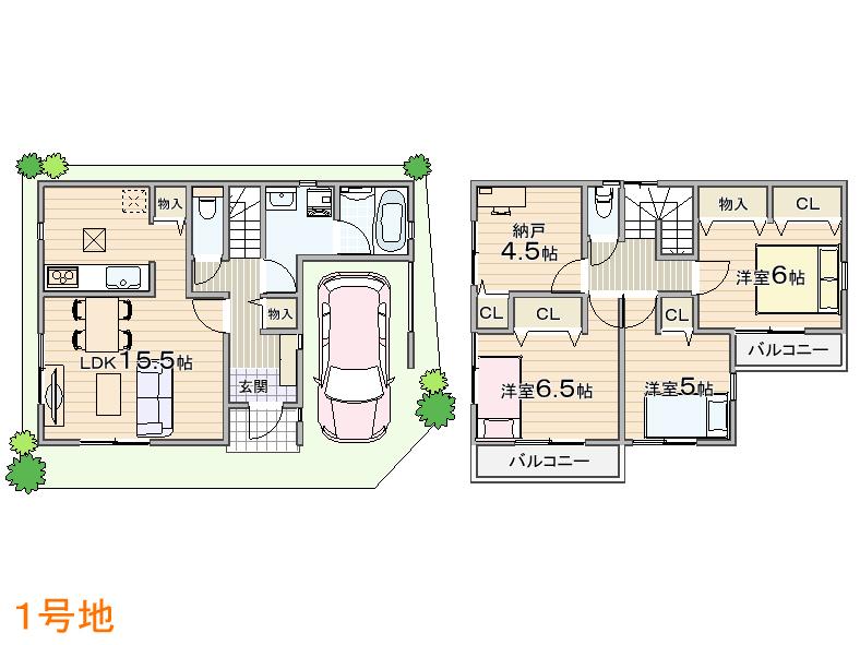 Floor plan. (No. 1 point), Price 24,800,000 yen, 4LDK, Land area 84.4 sq m , Building area 99.63 sq m