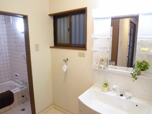 Wash basin, toilet. Interior