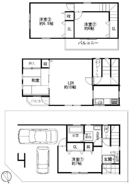 Floor plan. 25,800,000 yen, 4LDK, Land area 67.94 sq m , 4LDK and a large balcony with a building area of ​​101.39 sq m comfortable is characteristic. 