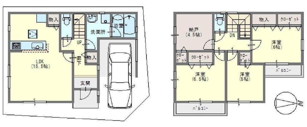 Floor plan. 24,800,000 yen, 4LDK, Land area 84.4 sq m , Building area 99.63 sq m spacious LDK is attractive.