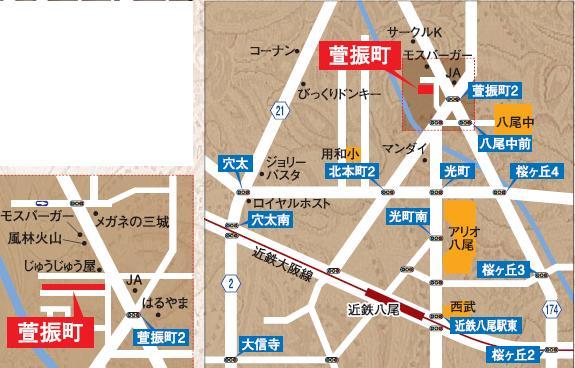 Local guide map. Please come a utility pole sign to mark