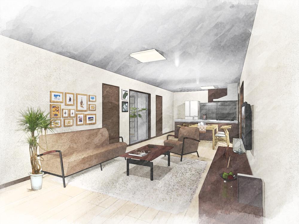 Building plan example (Perth ・ Introspection). A house with a cafe terrace