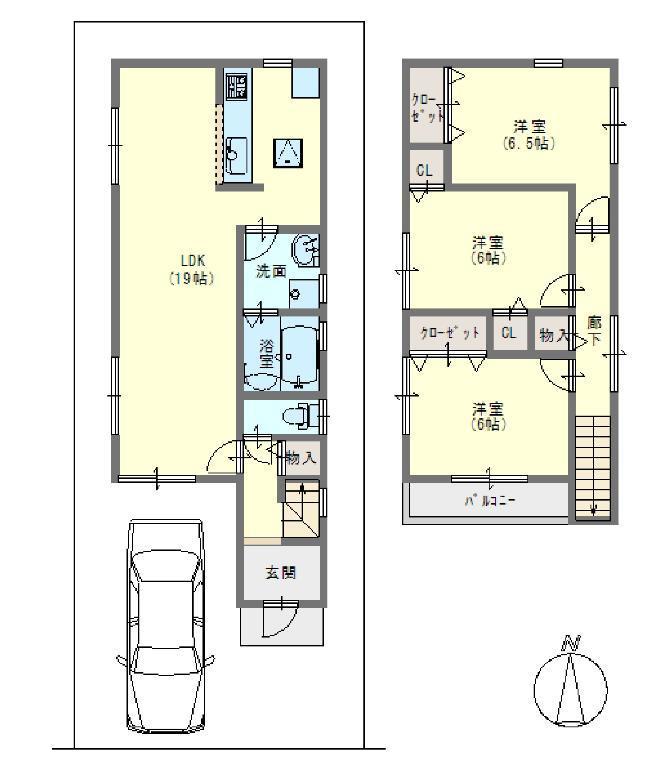 Floor plan. 25,800,000 yen, 3LDK, Land area 85.9 sq m , Building area 86.67 sq m