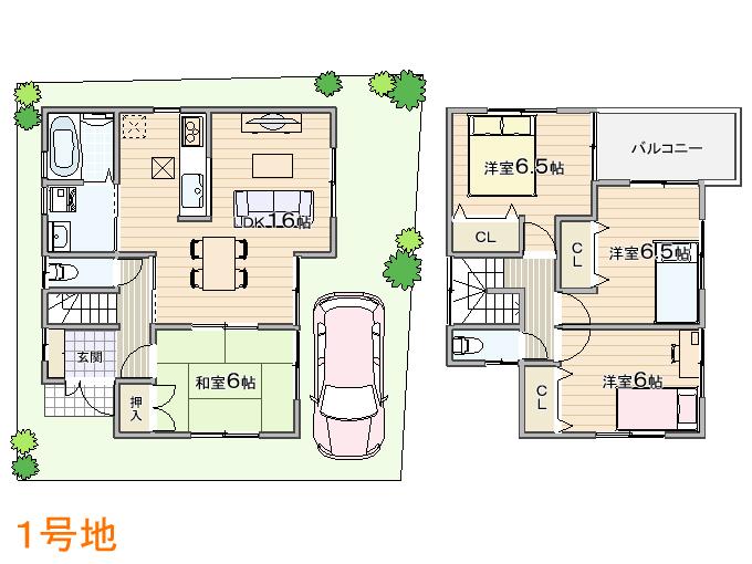 Floor plan. (No. 1 point), Price 24,800,000 yen, 4LDK, Land area 98.63 sq m , Building area 94.77 sq m
