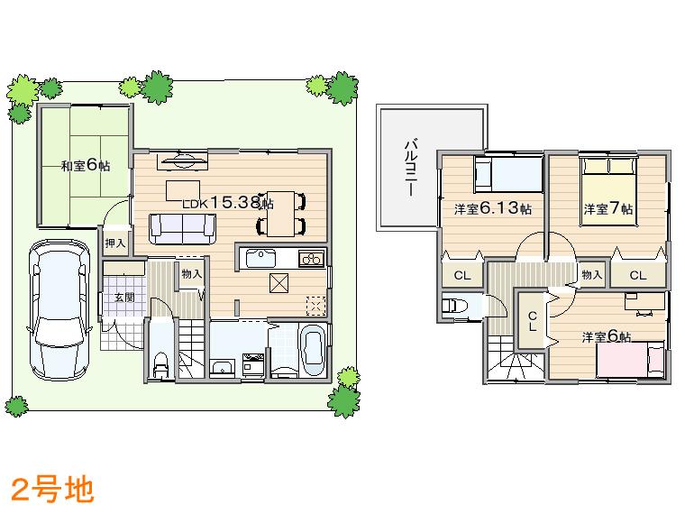 Floor plan. (No. 2 locations), Price 25,800,000 yen, 4LDK, Land area 98.63 sq m , Building area 93.95 sq m