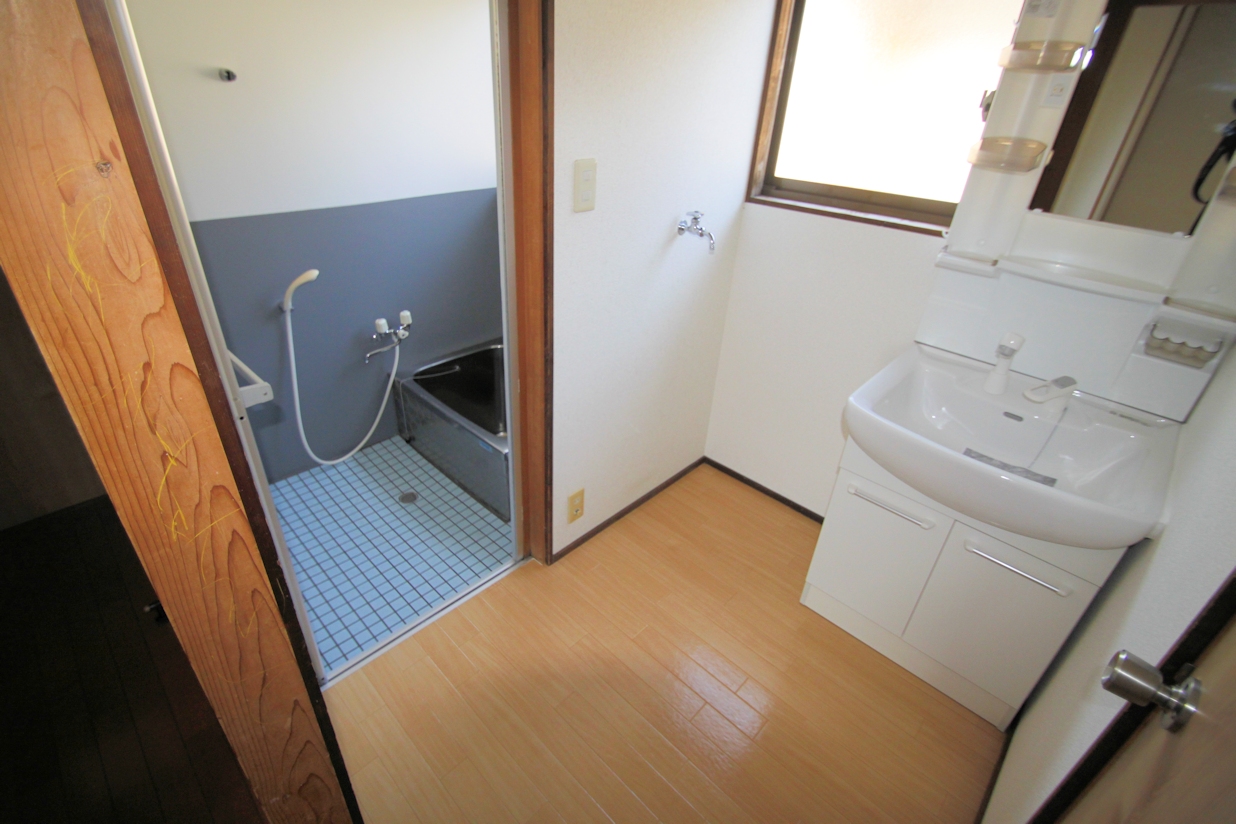 Washroom. There is also a washing machine yard