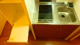 Kitchen. Storage shelves in the kitchen next to it has been enhanced! 