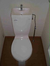 Toilet. It is a toilet with a towel hanging on the wall. 