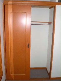 Receipt. Some of the closet is equipped with a pole and a shelf.