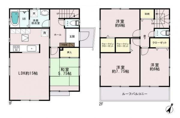 Floor plan. 25,800,000 yen, 4LDK, Land area 130.73 sq m , Building area 98.95 sq m