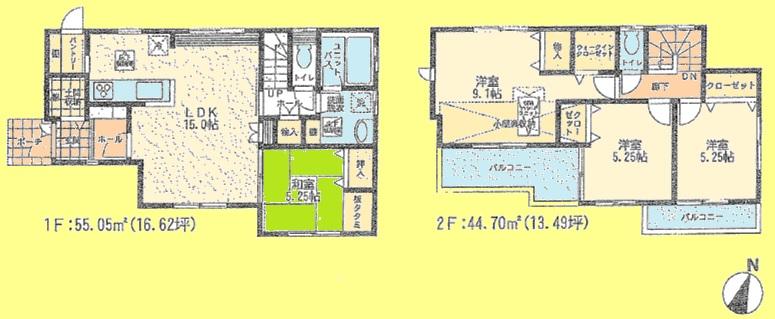 Floor plan. 33,800,000 yen, 4LDK, Land area 127.5 sq m , Building area 99.75 sq m