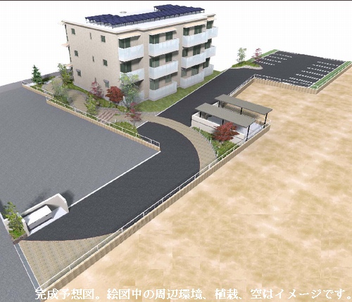 Building appearance. Also it looks good day in the large site